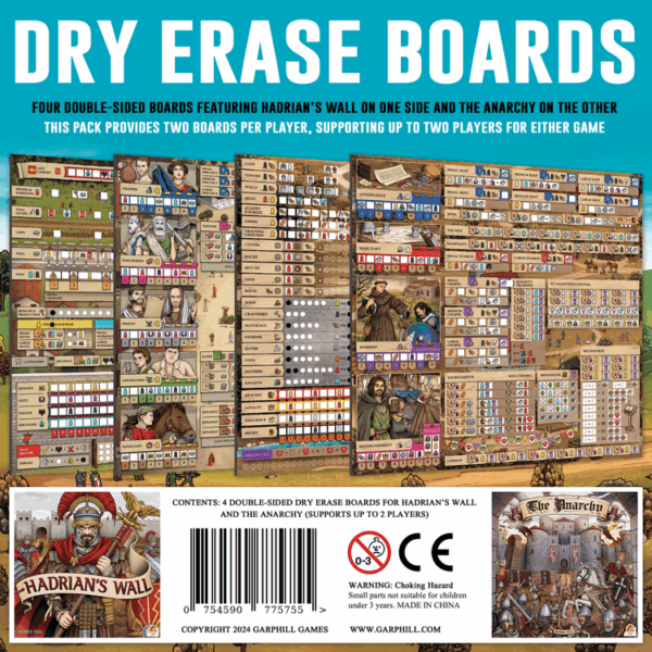 Dry Erase Boards for The Anarchy & Hadrian's Wall